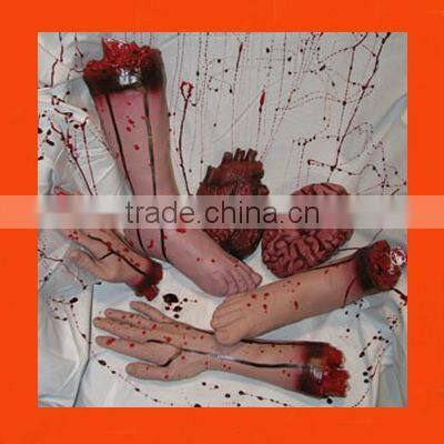 LIFE SIZE HALLOWEEN LATEX BLOODY EAR AND EYES WITH DISHWARE/HALLOWEEN DECORATION