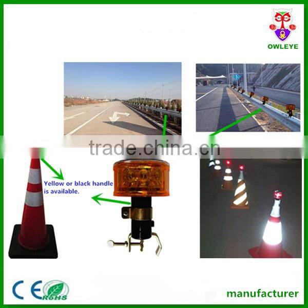 5 Years Warranty 12pcs Red Led Solar Warning Light For Road Cone