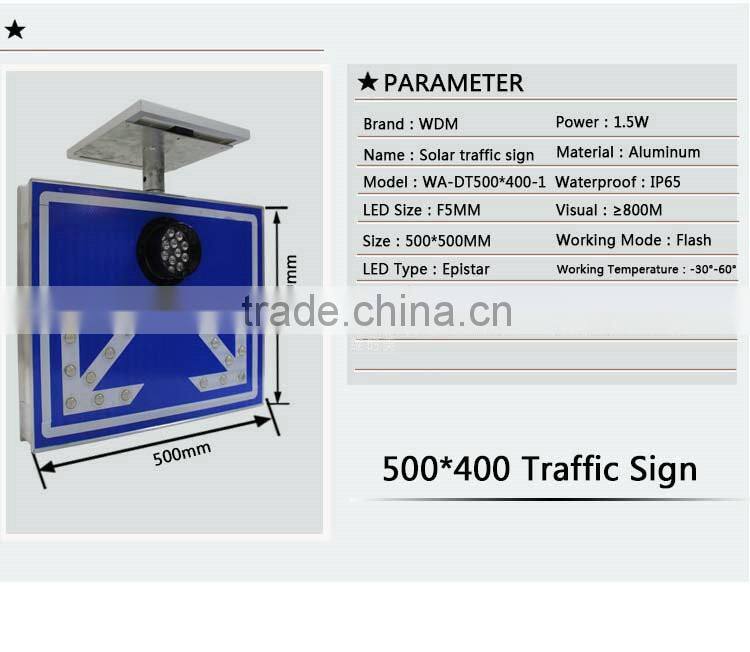 Road safety aluminum led flashing sign board solar powered traffic sign