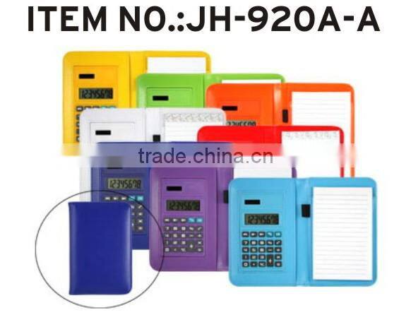 Hot selling waterproof customized color&size leather folder with calculator