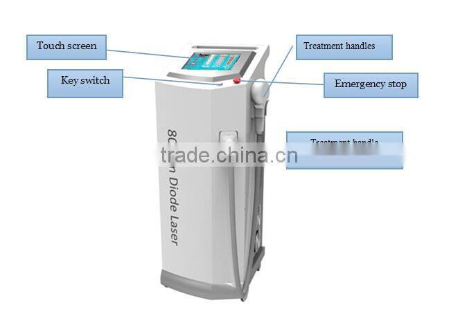 New 808nm diode laser hair removal machine/ hair removal speed 808