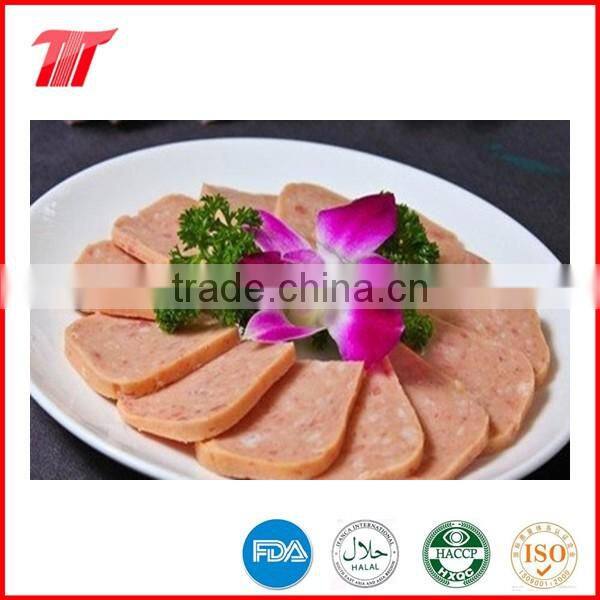 Organic and health luncheon meat in tins with easy open