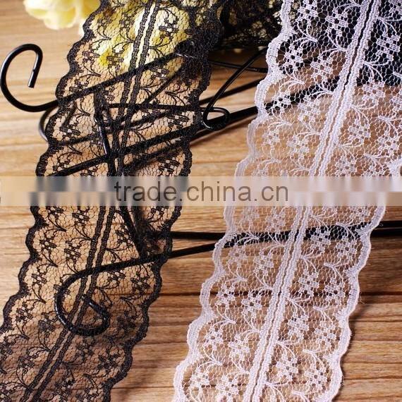 LLS003 popular selling decorative 100% cotton 5.2cm with lace trim embroidery