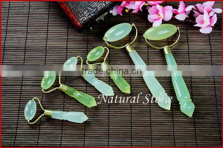 face care products,,top grad green genuine jade roller,beautiful Xiuyan jade massager roller