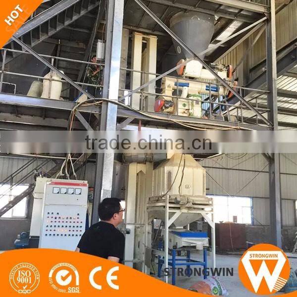 China Strongwin feed machinery 1t/h cattle feed pellet production line plant with CE