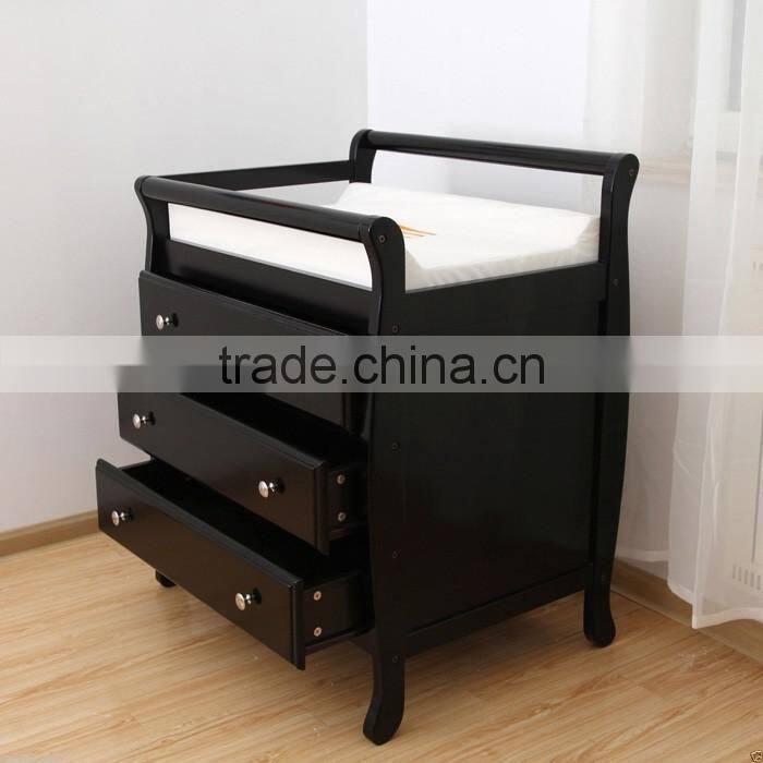 Walnut NZ Pine 3 Drawers Baby Change Table Dresser