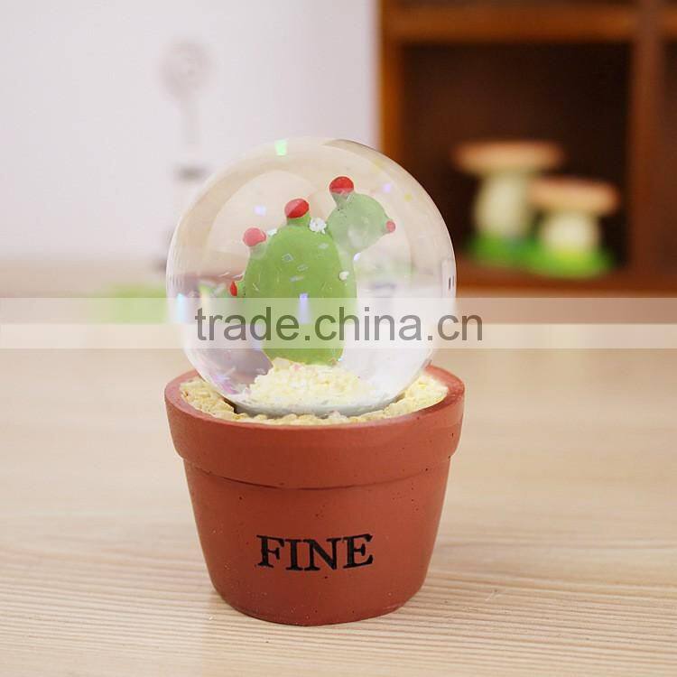 Cute Resin Cactus Custom Mini Snow Globe