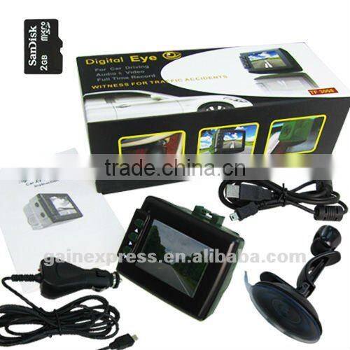 2" TFT LCD Digital DVR Audio Video Car Vehicle Monitor/ Black Box Camera Recording USB + 2G SD memory card