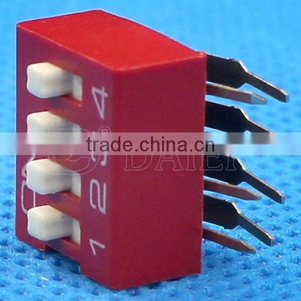 Right Angle Type DIP Switch With 2,3,4,5,6,7,8,9,10,12 Position
