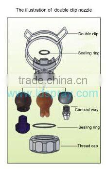 BT6 head adjustable ball clip clamp nozzle