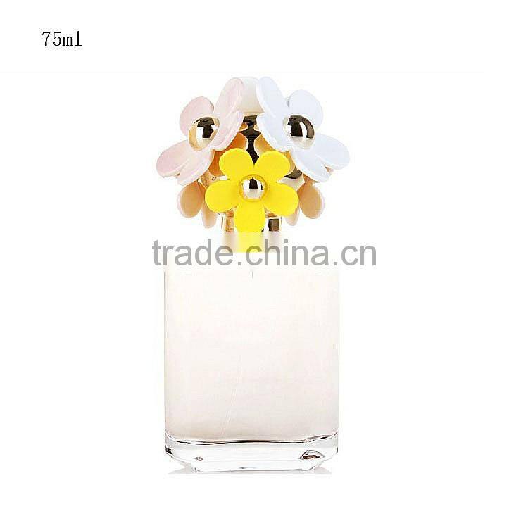 Colored fancy 100ml perfume bottle with flower cap