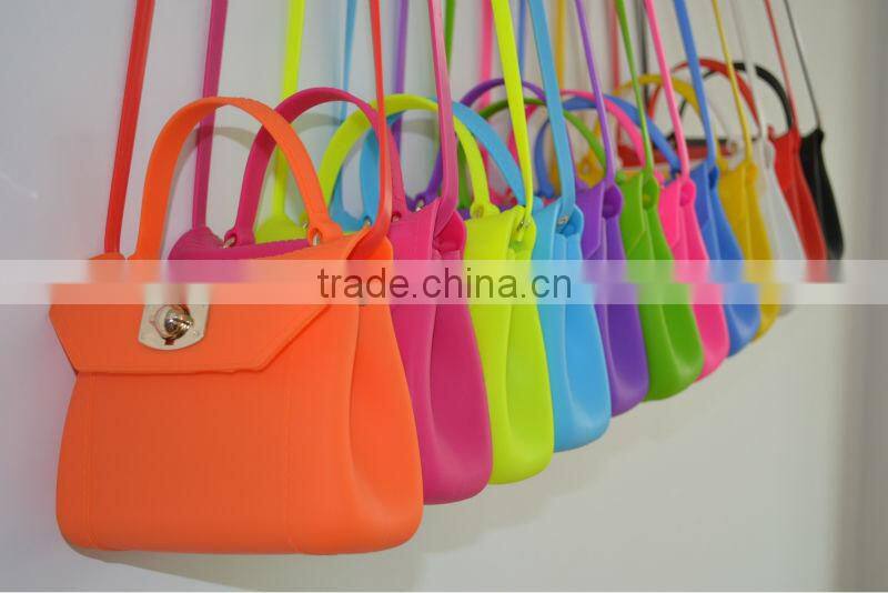 12colors stock!!! Fashion silicone rubber handbag for lady