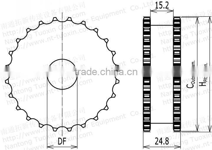 Machined Plastic Classic Sprocket for 9525 Conveyor Belt