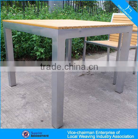 Modern outdoor furniture wholesale garden plastic wood table and chair
