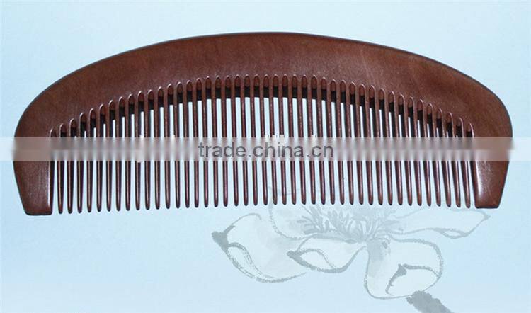 Anti-static Health Care Half Moon Hair Silky Peach Wooden Wide Teeth Comb