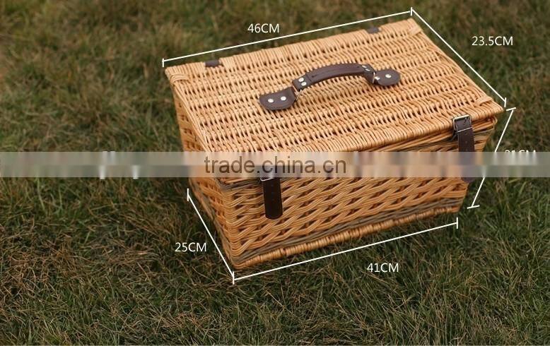 handmade luxury round wicker picnic basket with handle wholesale