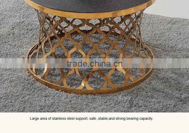 C404 Chinese Home Furniture Rose Gold Marble Coffee Table