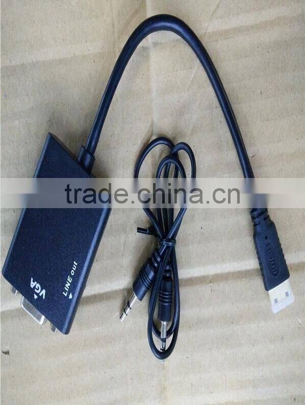 High Quality Hot Sale HD MI To VGA Converter With Audio Convex Head VGA Audio Converter Adapter Cable