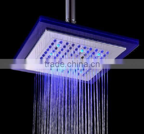 LED Temperature Sensor Color Change 8inch Overhead Shower Rainful Head, ABS 195 LED Flashing Shower Head For Sale