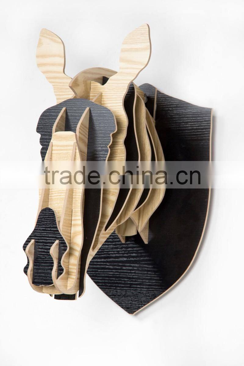wooden animal head statue home wall decoration wooden decorative statue zebra head