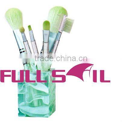 Hot sale 6 pcs colorful plastic handle Cosmetic brush set with plastic case