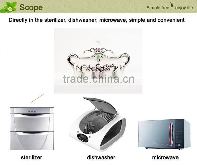 Hot Sale ceramic ashtray electroplating golden stocks