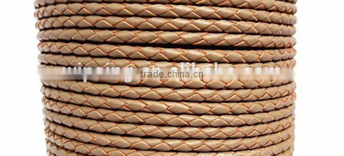 colorful real leather handmade weave lanyard / round leather rope