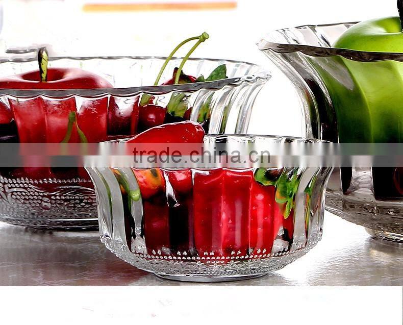 9inch,7inch, 5inch and 4inch Clear Glass Fruit or Salad Bowl