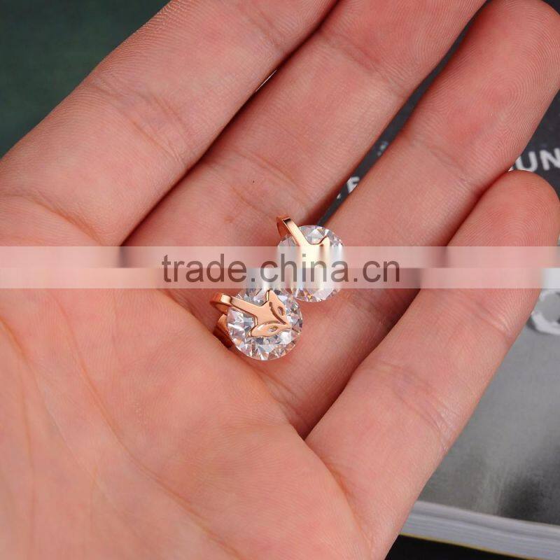 Beautiful Rose Gold Plated Earring Stainless Steel Cute Fox Animal Stud Earring for Women
