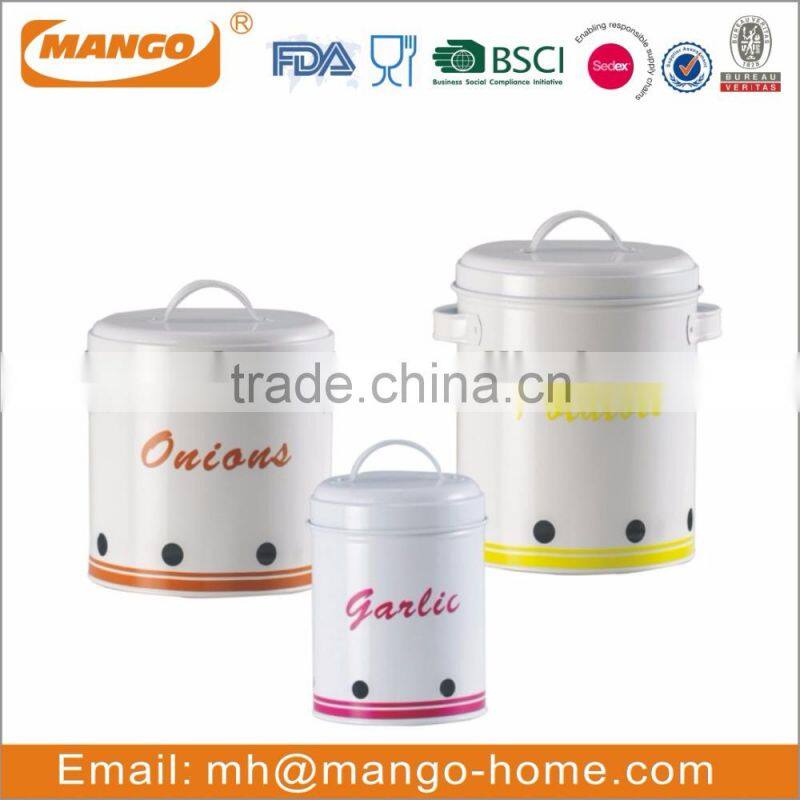 White Powder Coating Metal Food Storage Bin