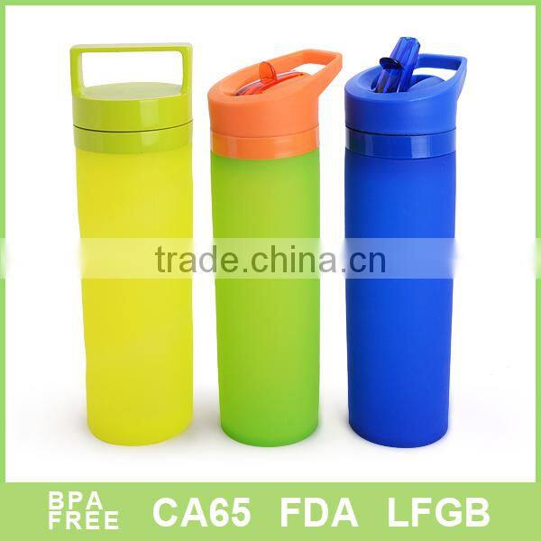 Soft silicone water bottle and foldable water bottle