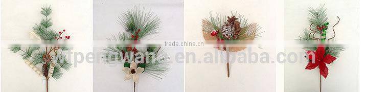 new design linen poinsettia flower christmas decorations