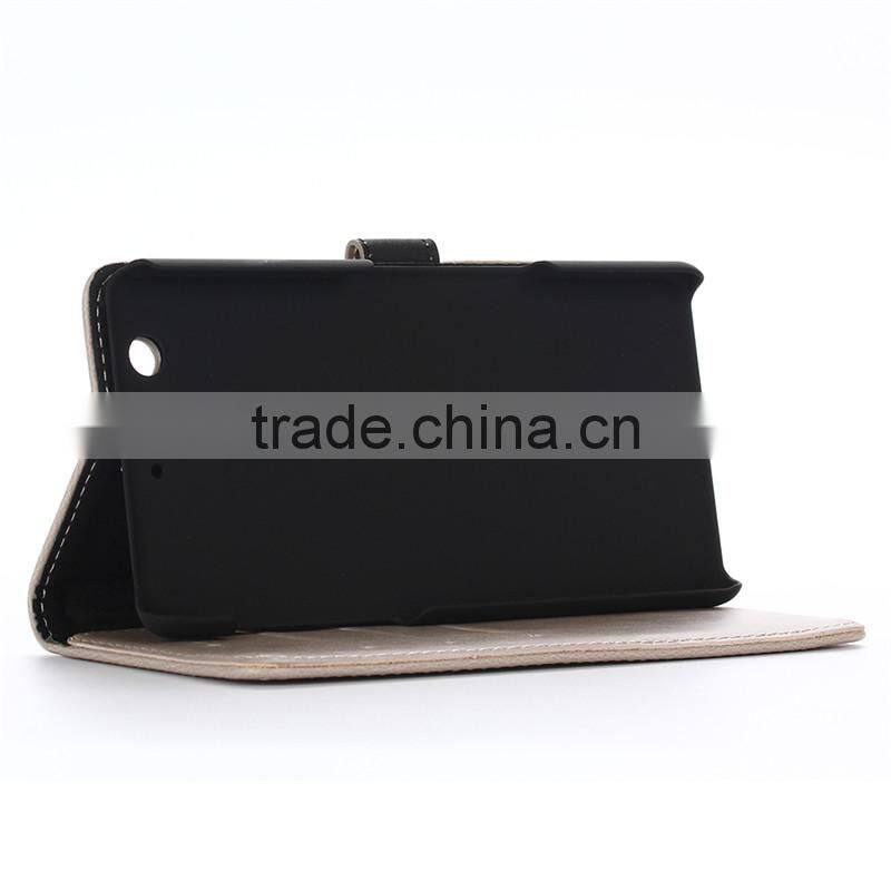 High quality crazy-horse PU card bumper/pocket cell phone case for Fujitsu