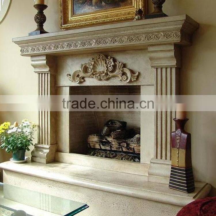 Professional LimeStone Marble Electric Fireplace with CE certificate