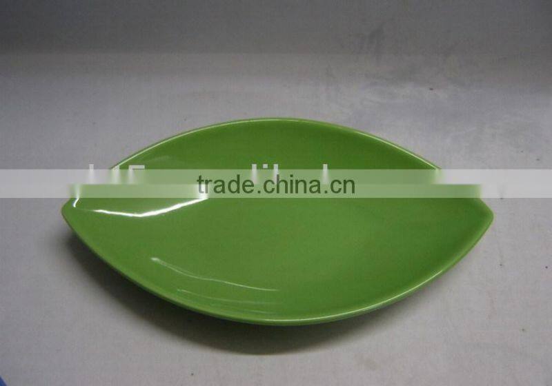 ceramic plates popular green leaf shape design