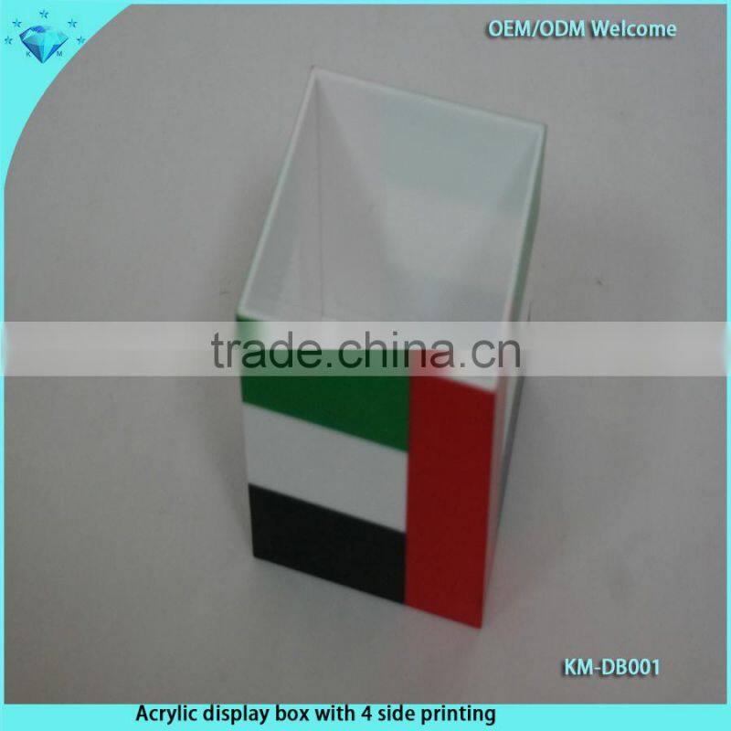 Acrylic display box with 4 side printing