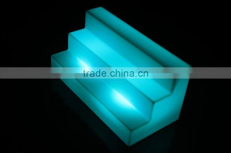 HDPE plastic color changing 3 level big Light up portable led wine rack