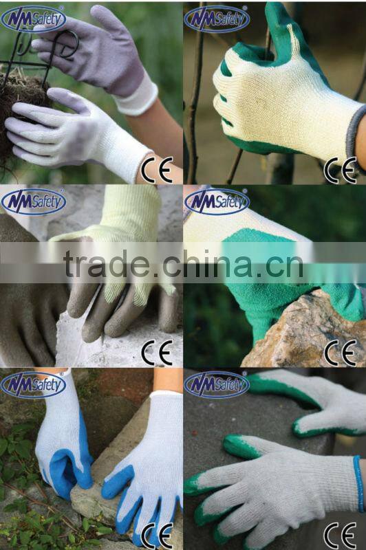 NMSAFETY mowing work use 13g latex colorful garden gloves