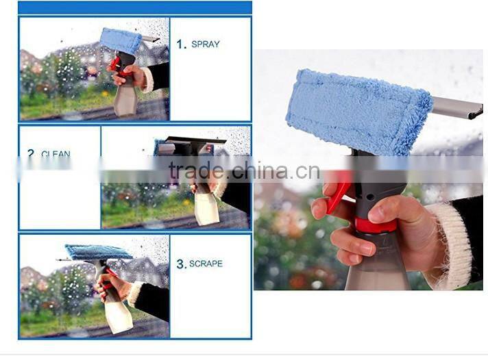 Water Spray Double Sides Glass Cleaning Brush Window Cleaning Tool Red