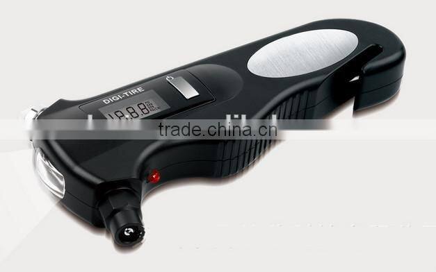 Multifunction Emergency Tool Digital Tire Pressure Gauge with Safety Hammer