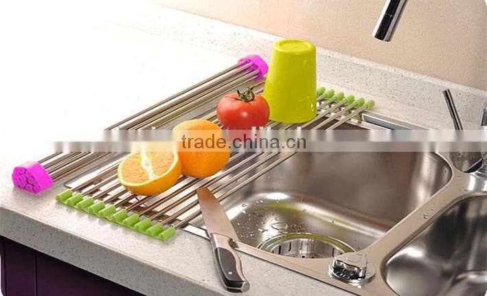 Stainless steel Kitchen Storage Rack Foldable Draining Rack
