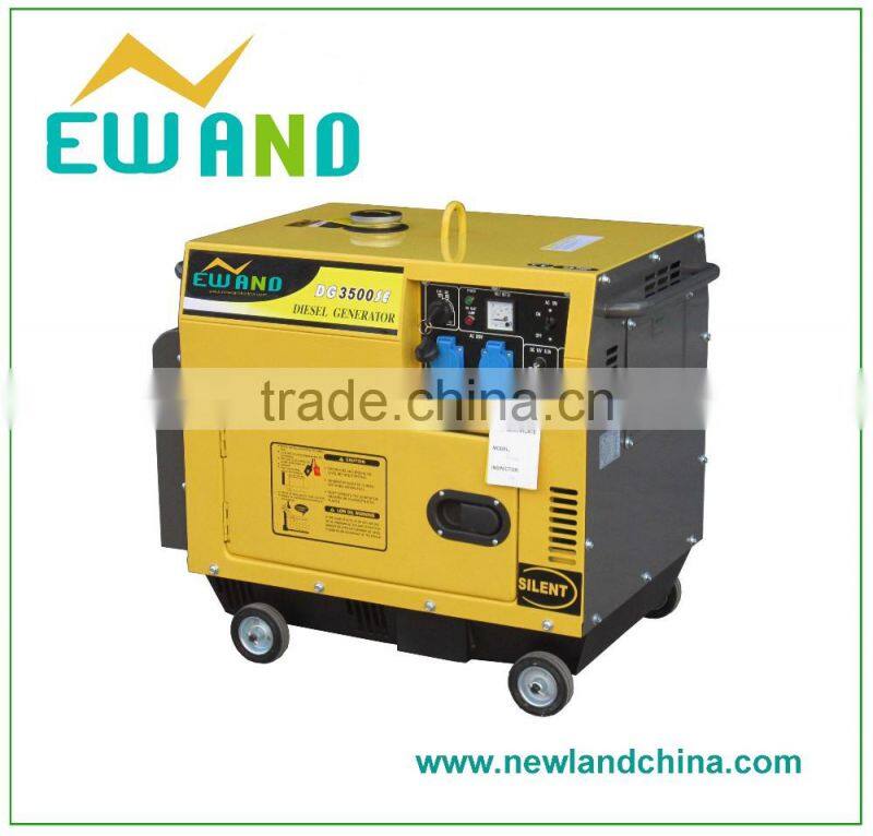 3KW-6KW single phase 100% copper wire portable electric start diesel generator