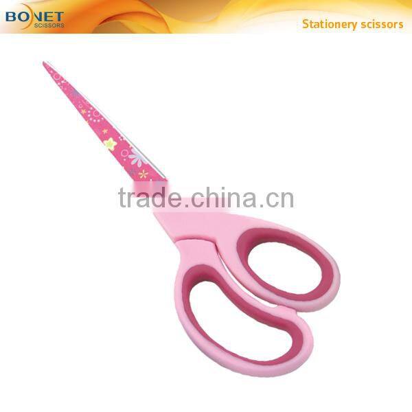 S62001P 5-1/2" 2015 color and printing pattern student round tip scissors