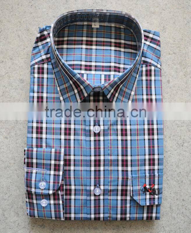 men's long-sleeve leisure shirts/high quality checked casual shirts/shirts for office staff