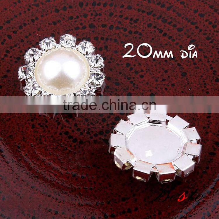 20mm Factory wholesale alloy pearl buckle for flower