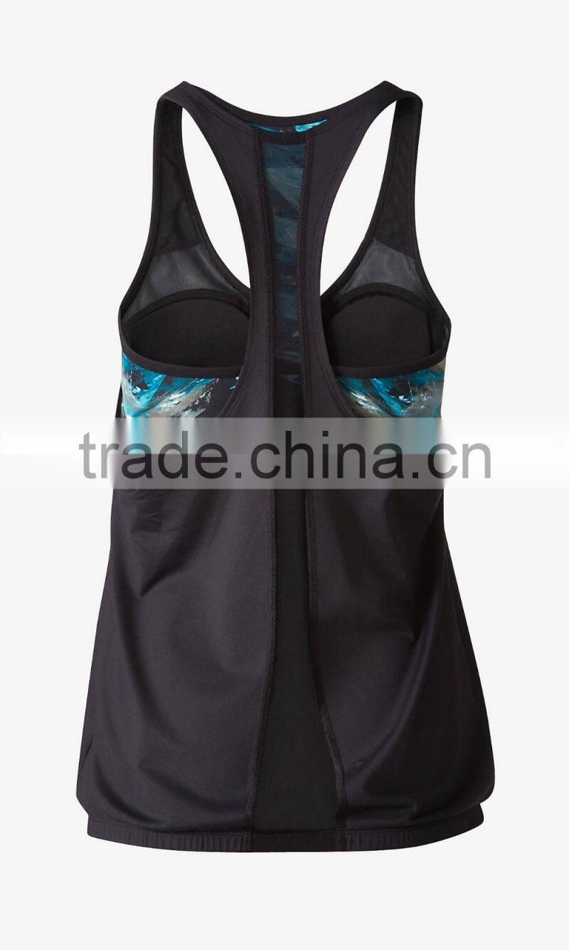 2016 Cool Watery Print Sport Tank Top Activewear Sport Bra HST8023