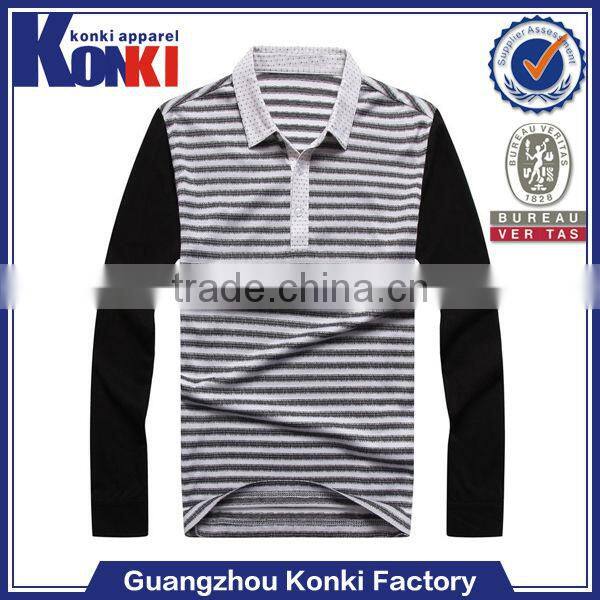 tight fitted men long sleeve plain polo shirt top selling