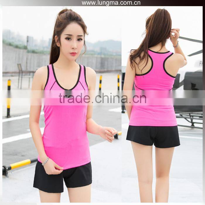 8515 Polyester Spandex High Quality Women Sports Wear Crop Top Womens Fitness Top