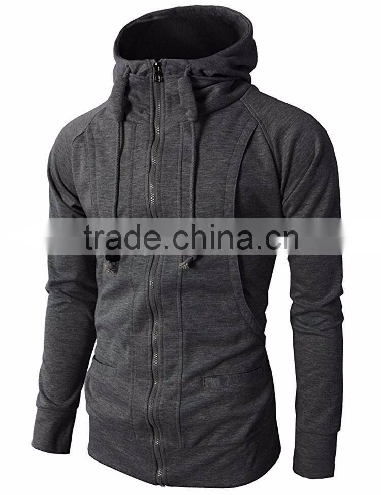 2017 hot sales winter new design vogue men chimney collar sweatshirt hooded zipper jacket men hoodies in China
