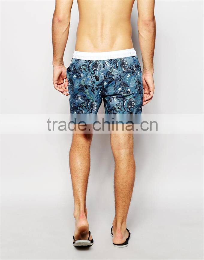 Stylish print quality mens 100% polyester swim shorts